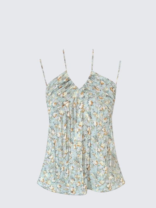Vacation Floral V-Neck Tank