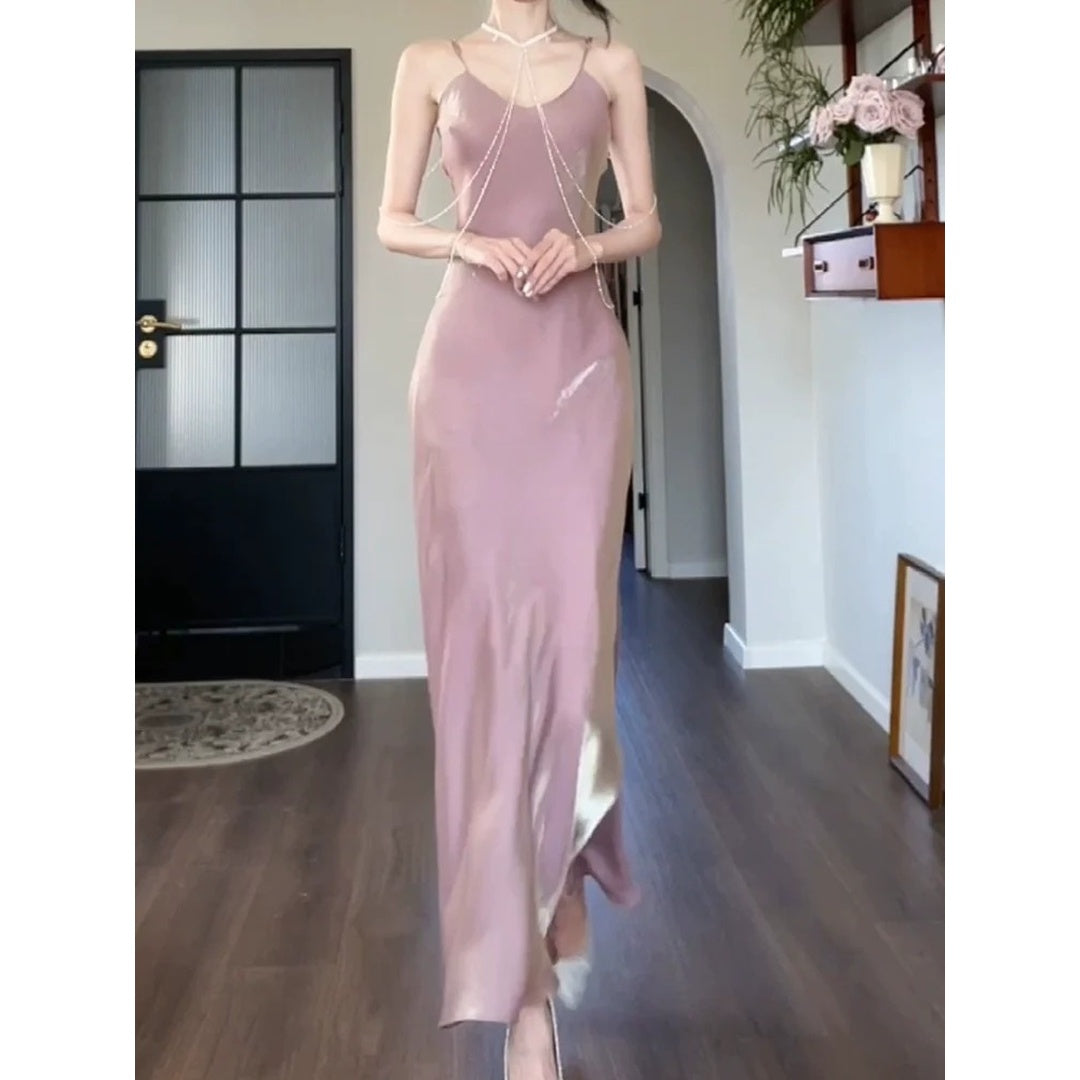 French Lace Mermaid Purple Tulle Waist Gown Dress