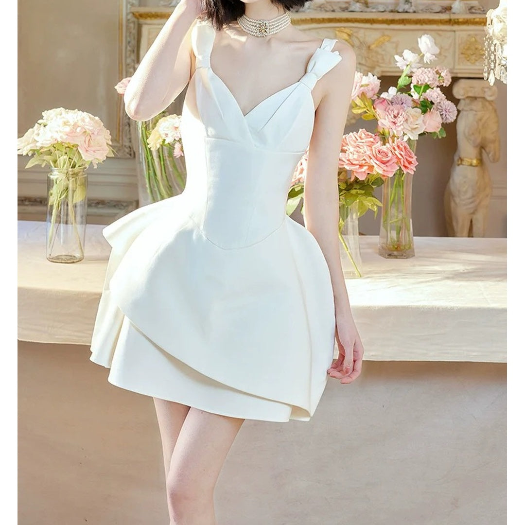 Irregular Spaghetti Strap Gown Prom Dress Slim Fit