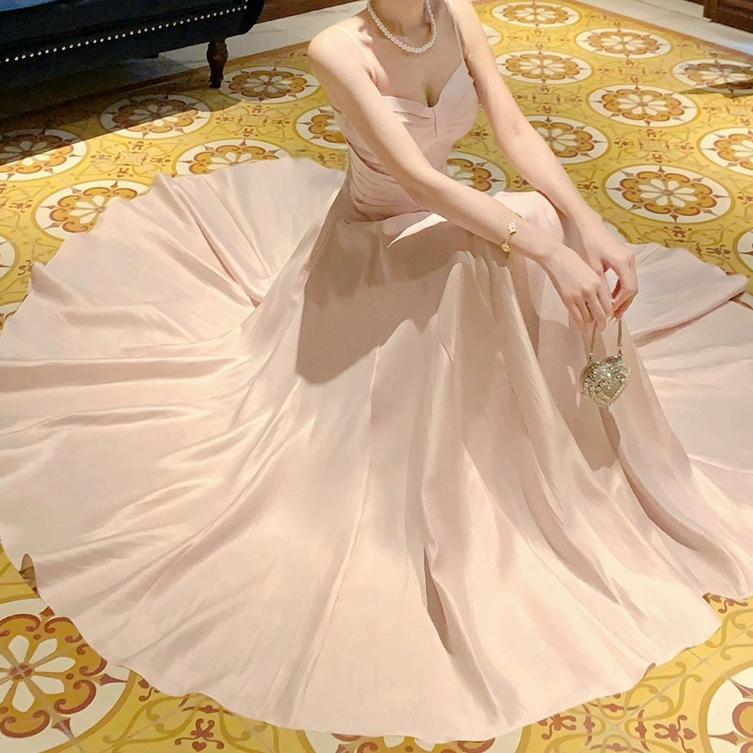 French Pink Halter Engagement & Birthday Gown Dress