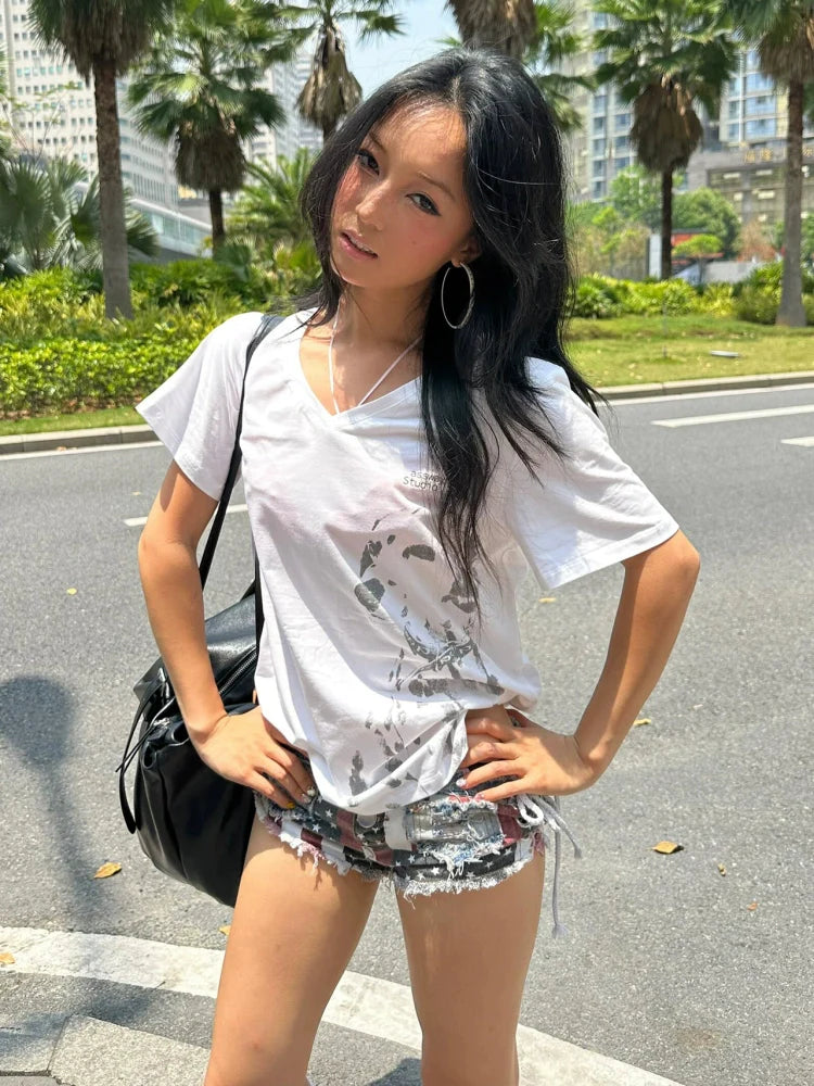 Spotted Dog V Neck Tee