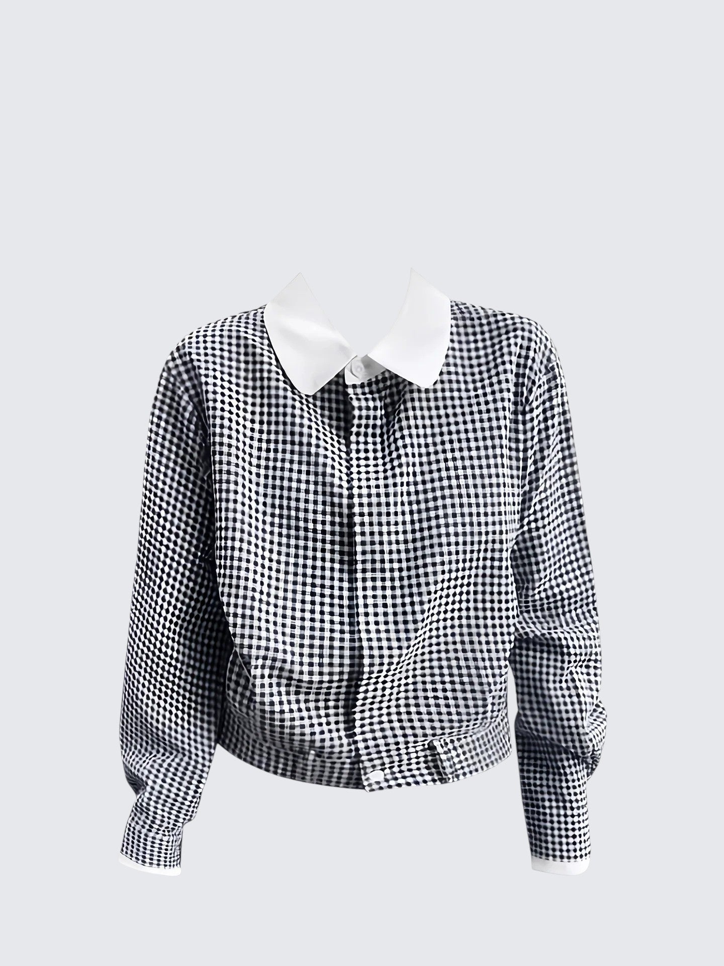 Vintage Checkered Doll Collar Shirt