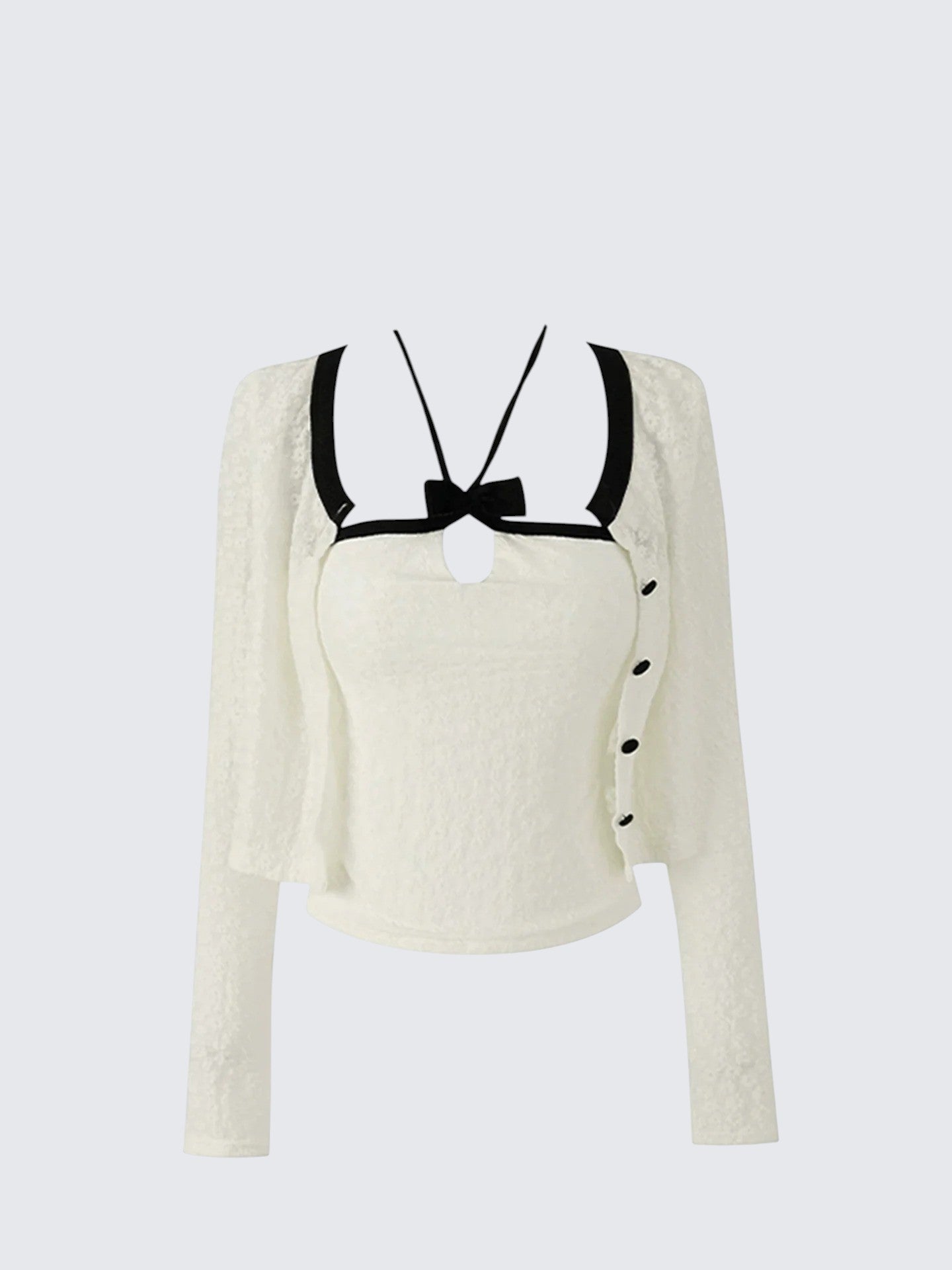 Korean Lace Halter Cardigan Set