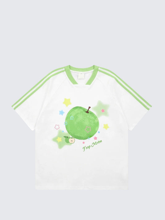 Green Apple V-Neck Tee