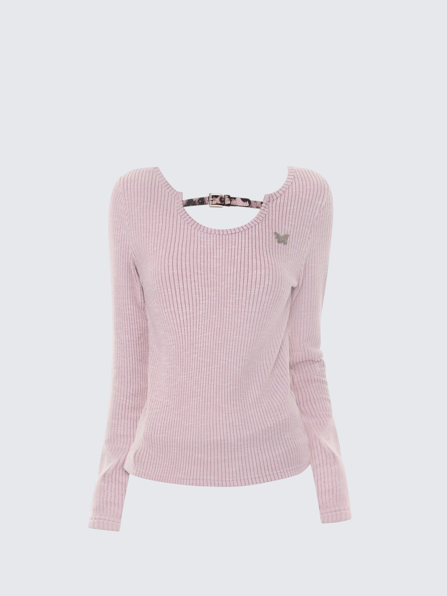 Vintage Leopard Collar Knit Tee