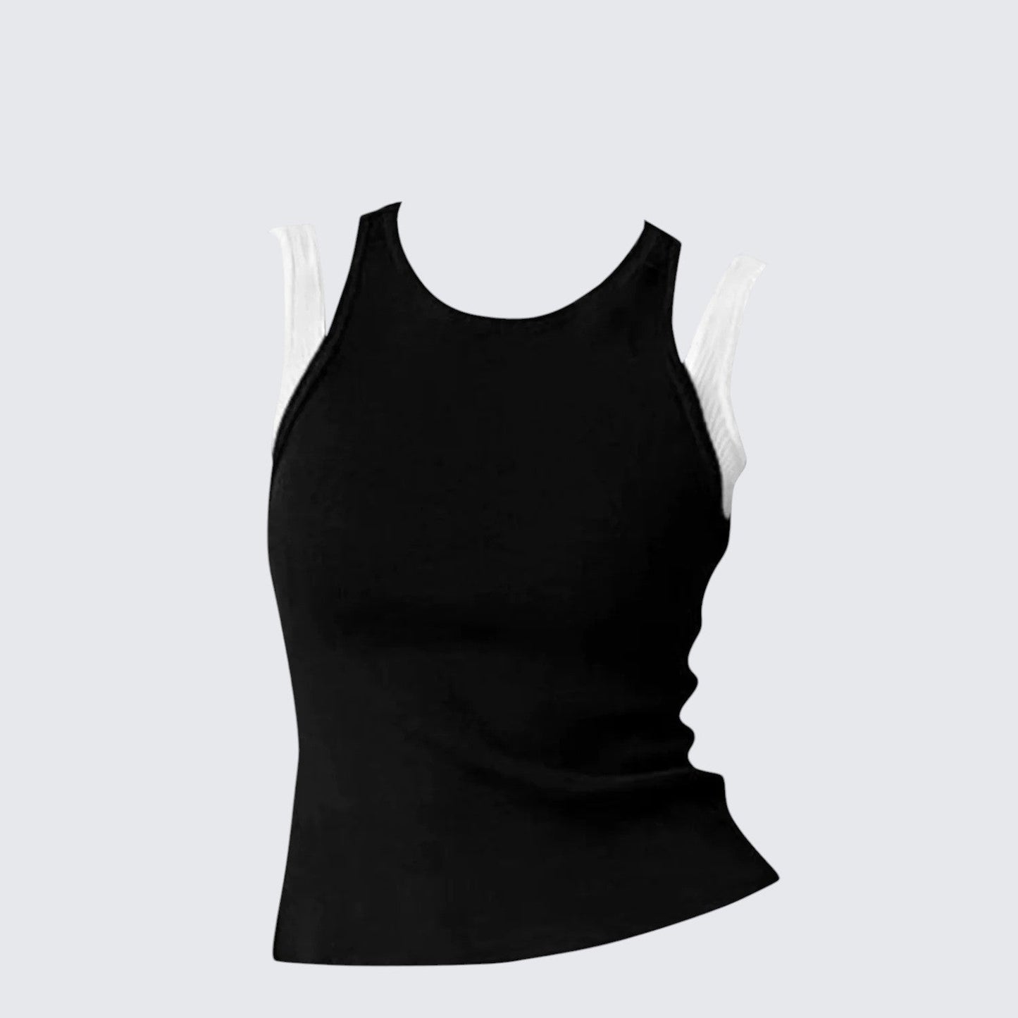 Faux Layer Contrast Tank