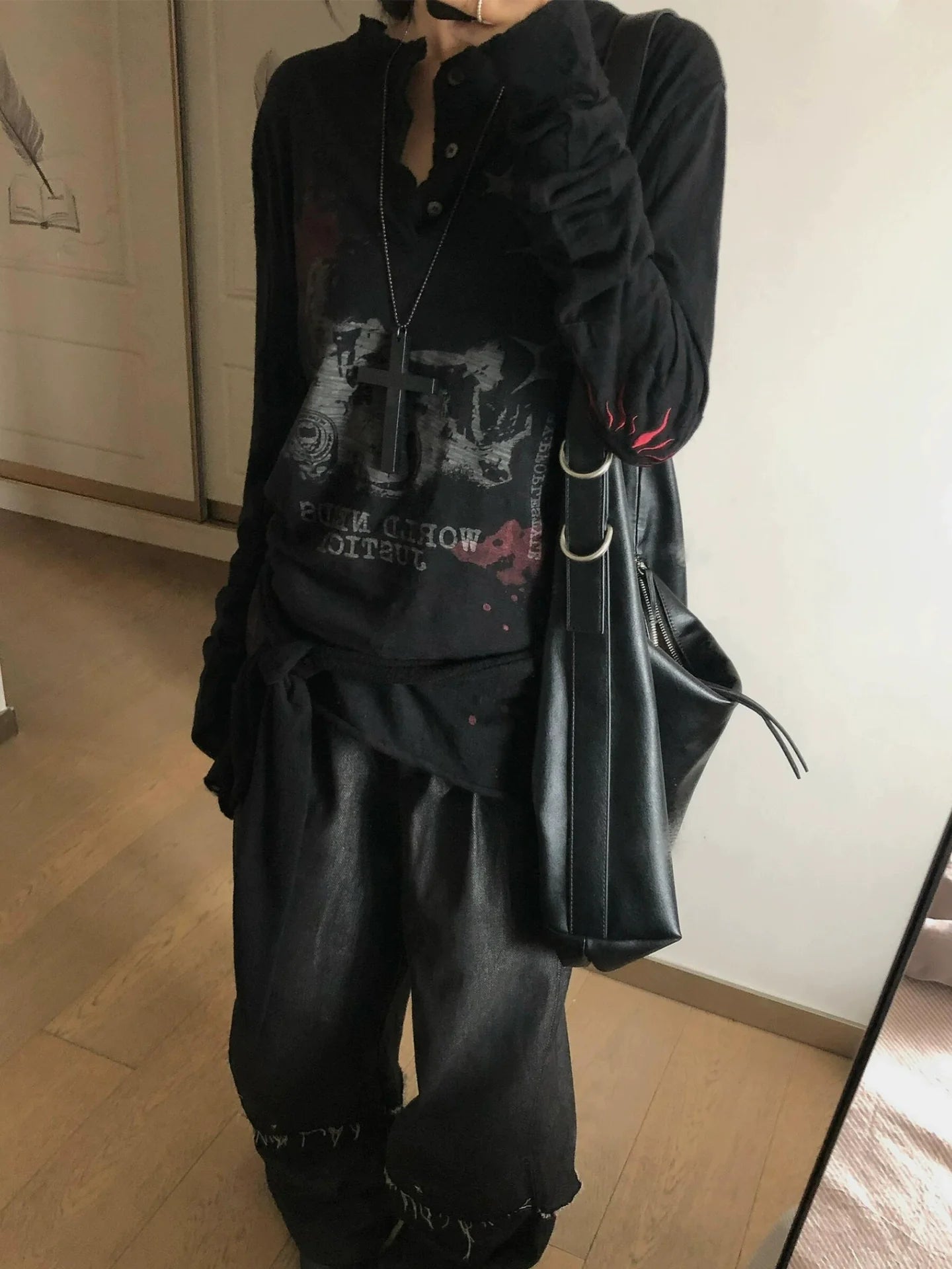 Retro Henley Long Sleeve Tee Vintage Wash