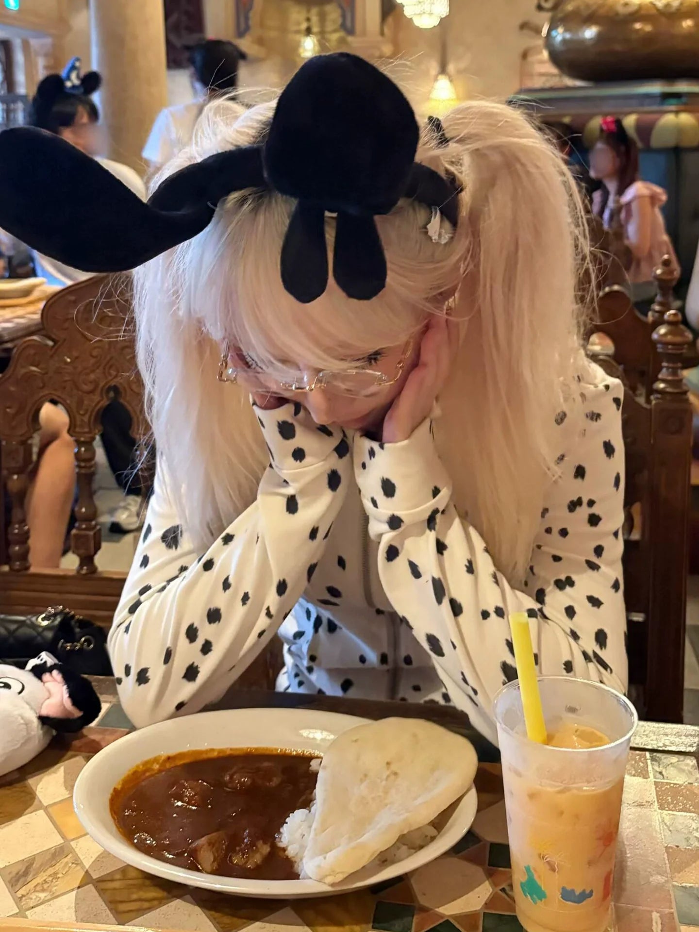 White Spotted Dog Hoodie Cardigan