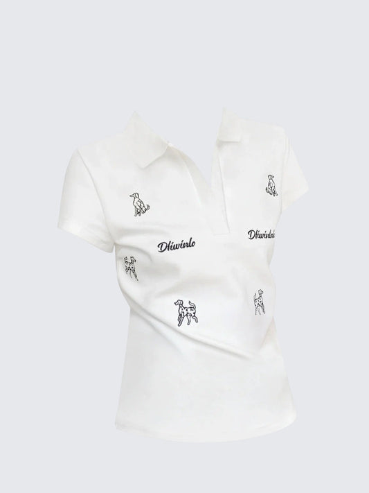 American Polo Dog Embroidered T-Shirt