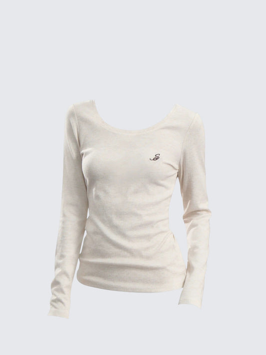 Fitted Retro Long Sleeve Tee Women