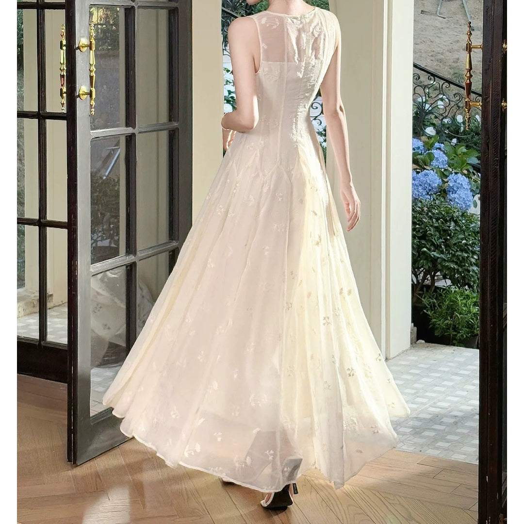 French Slim Sleeveless Elegant Gown Dress