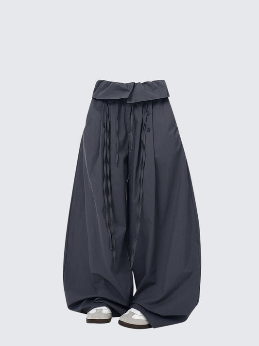 Vintage Ruffle Drawstring Pants