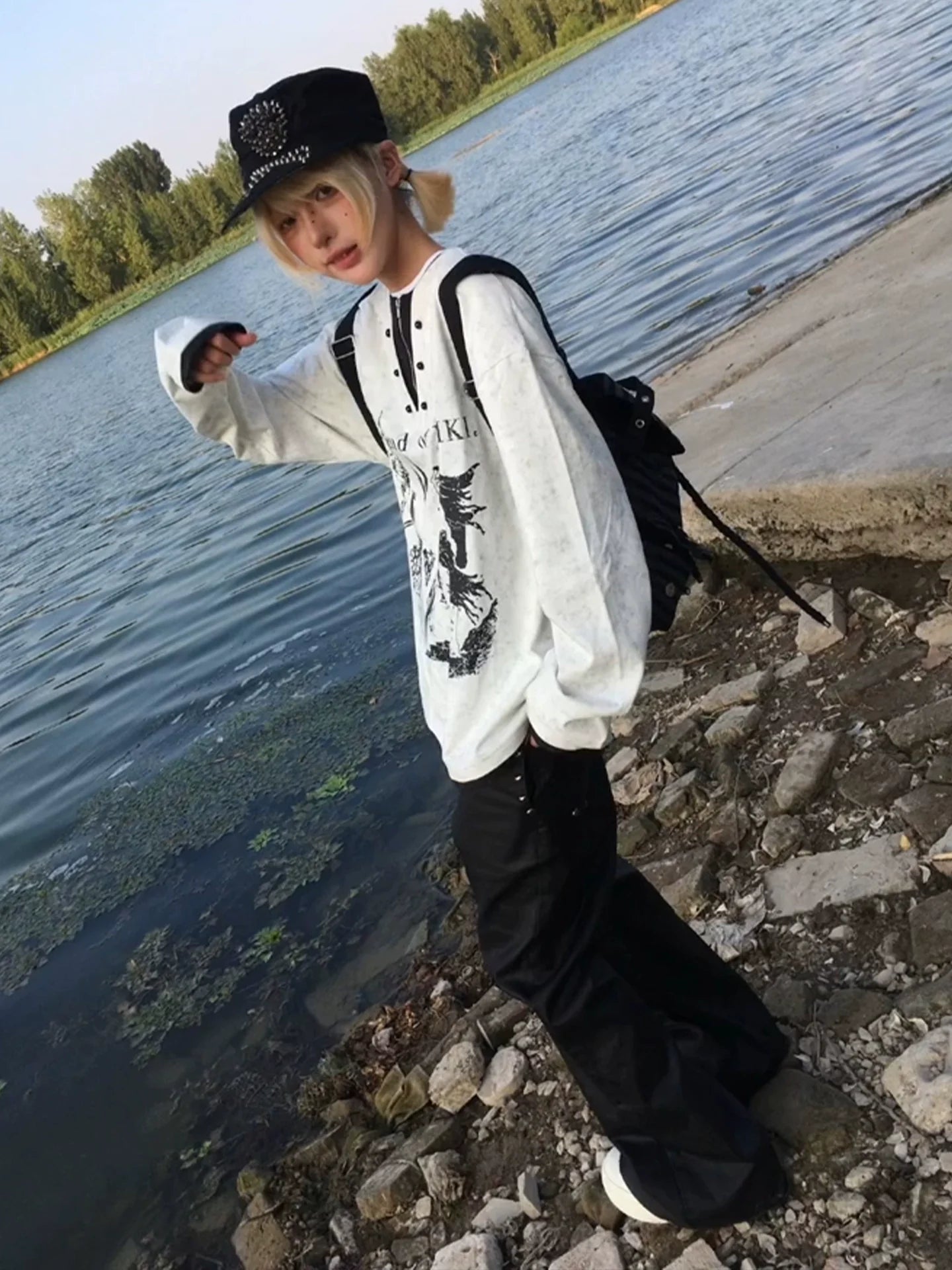 Y2K Knight Castle Fake Two Piece Hoodie