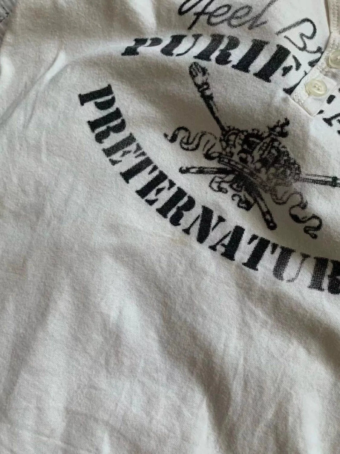 White Subculture Punk Y2K E-girl Retro Letter Print V-neck Slim Short Sleeve Top