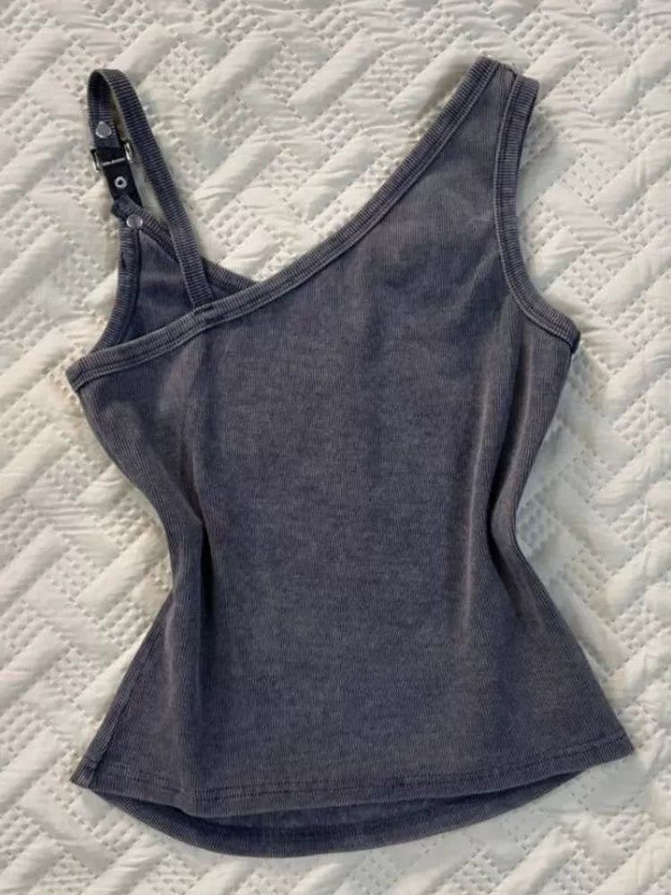 Green American Vintage Light Subculture Y2K Tank Top