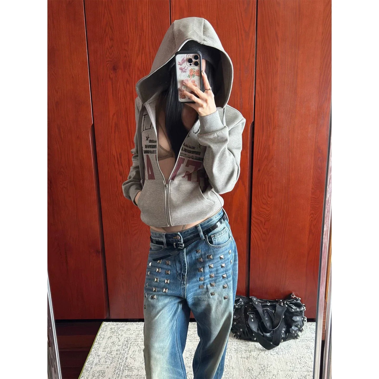 American Girl Distressed Hoodie