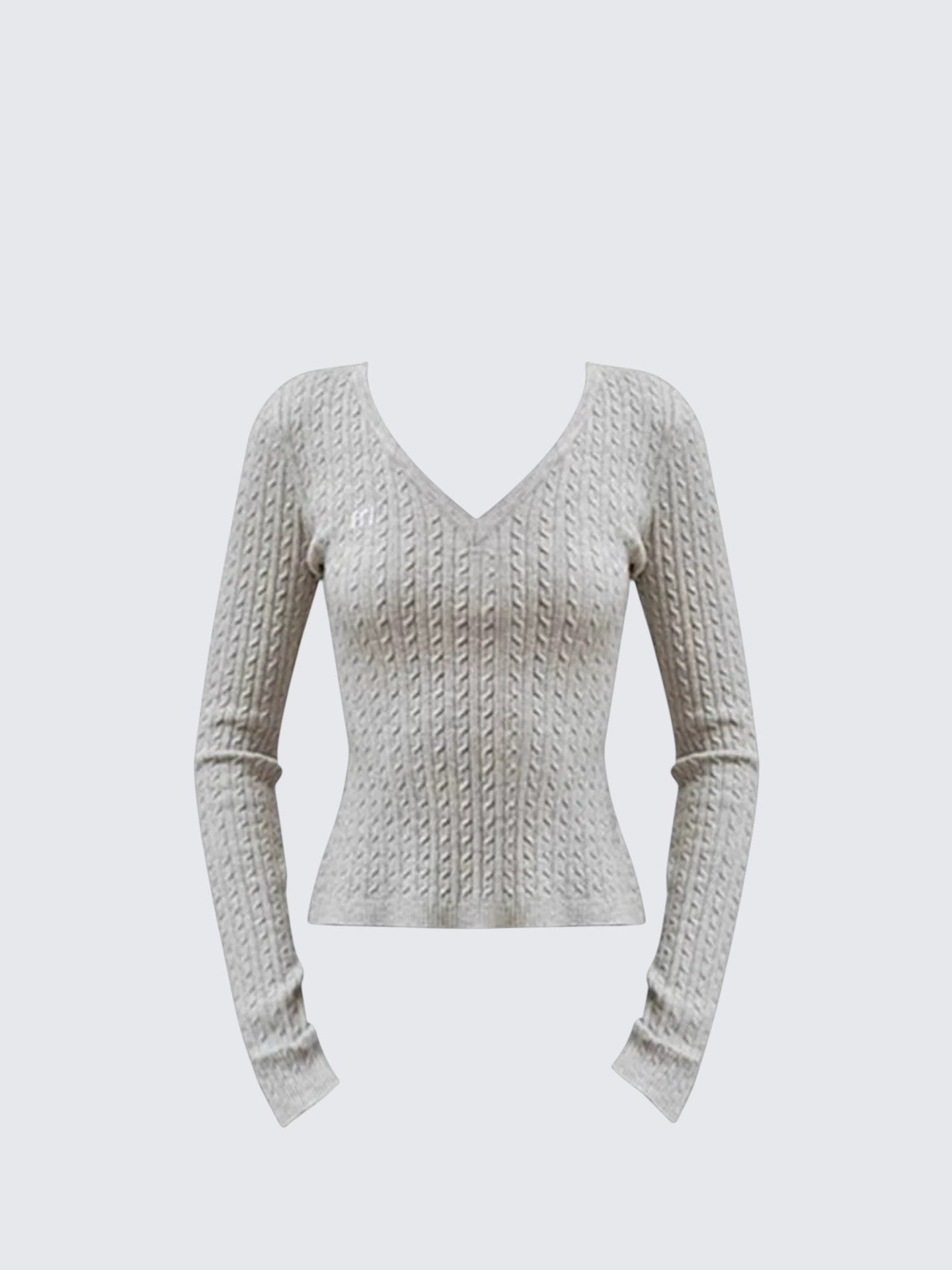 Cable Knit V-Neck Sweater Women