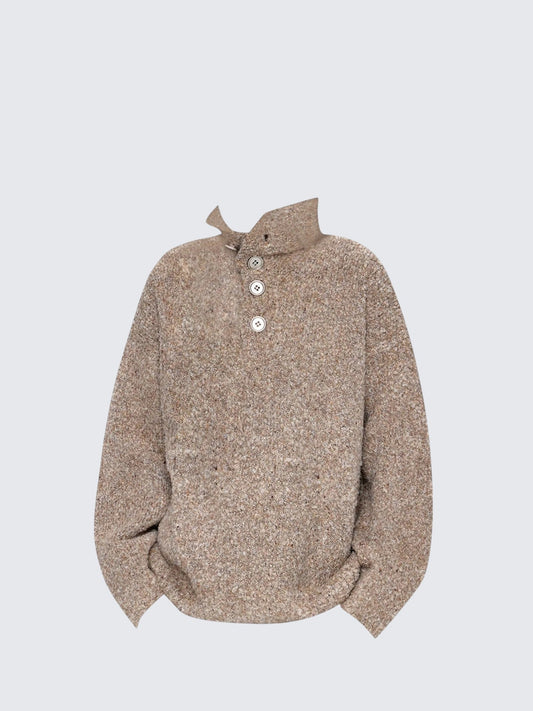 Henley Collar Sweater Women