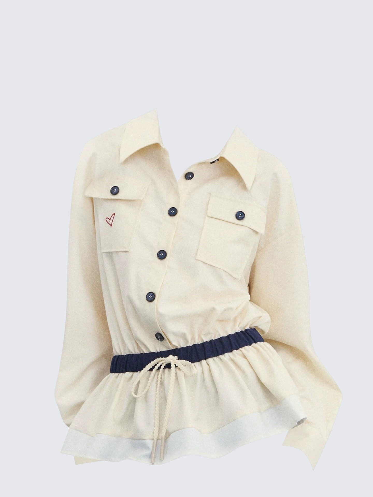 Korean Heart Embroidered Shirt