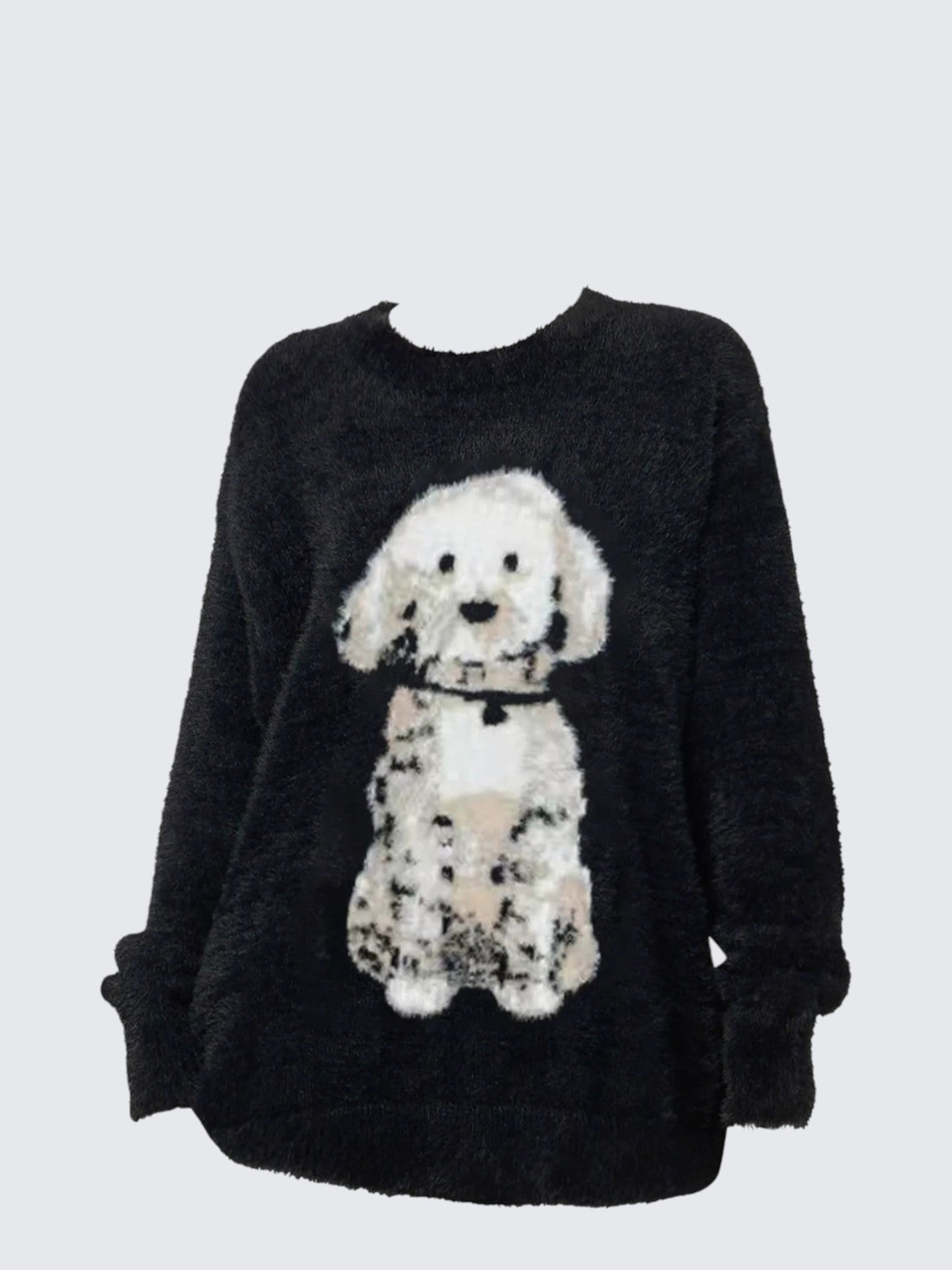 Black Spotted Dog Knit Sweater