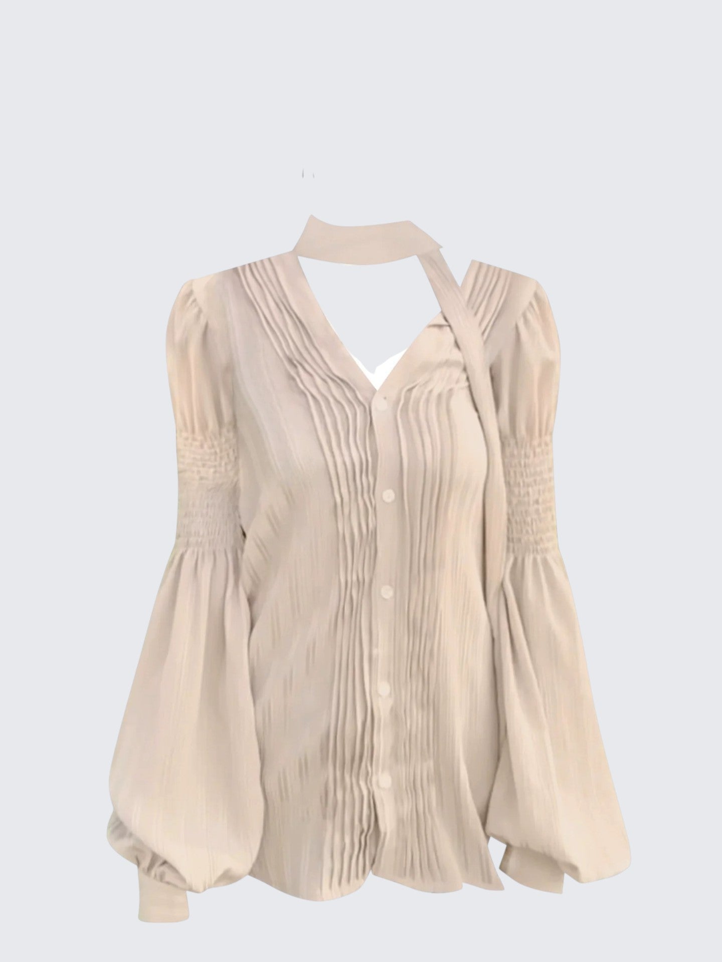 French Vintage Gold V-Neck Shirt Women