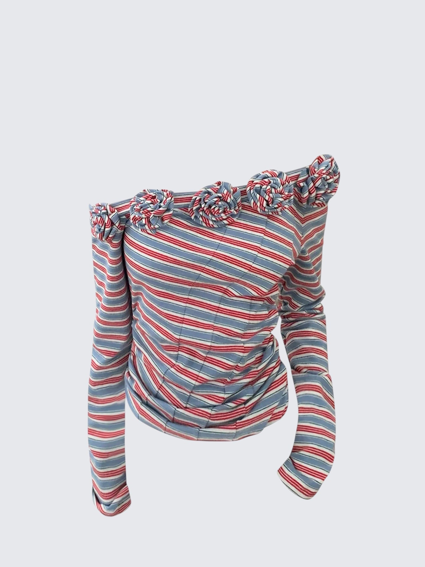 American One-Shoulder Floral Tee