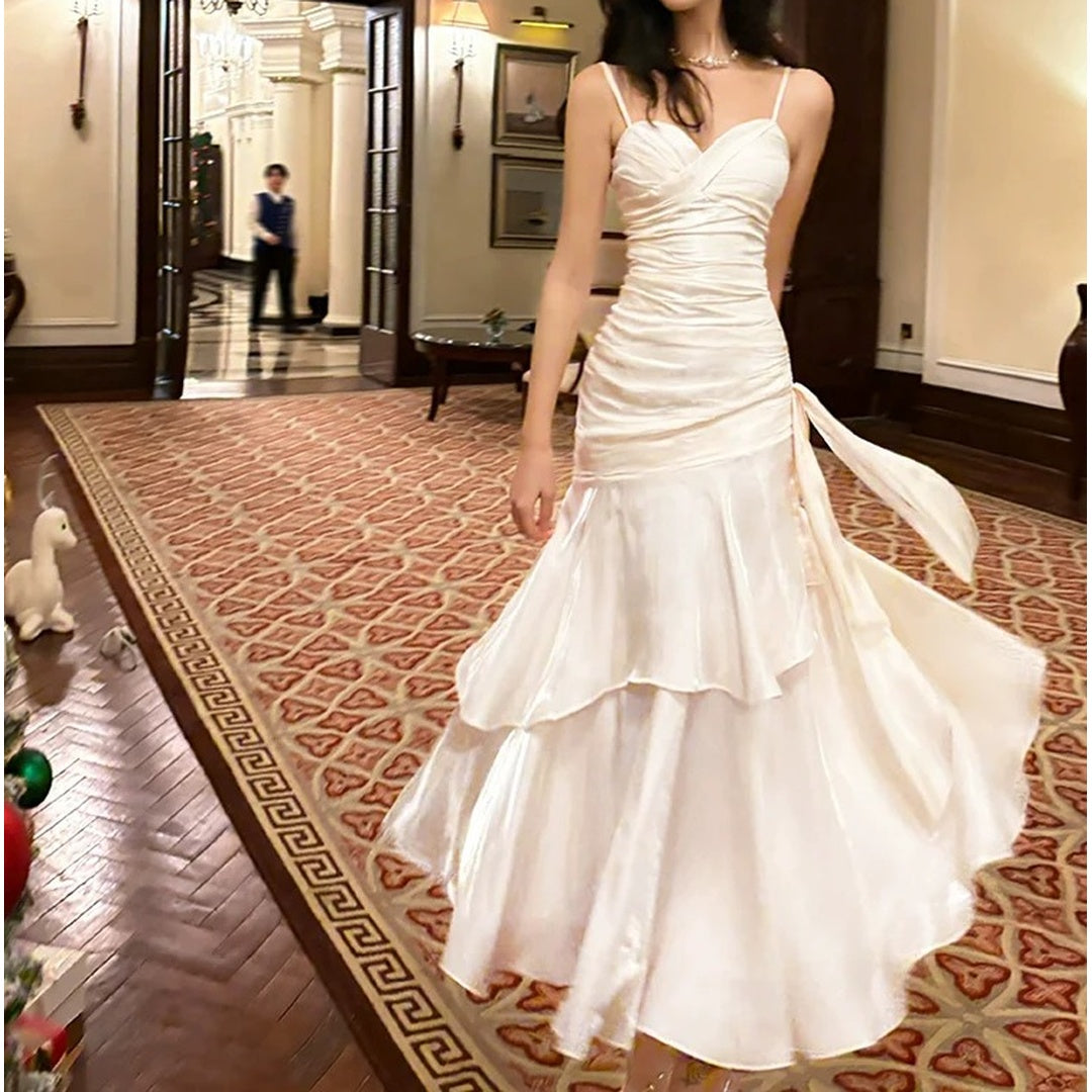 Mermaid Ruffle High-End Halter Gown Dress