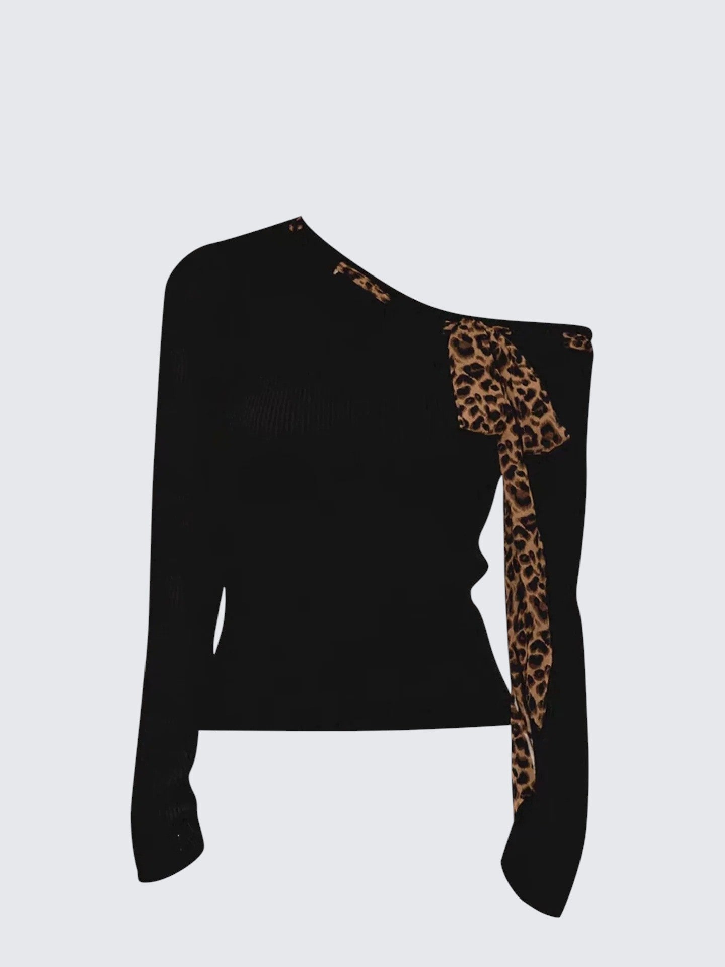Leopard Tie Off-Shoulder Tee Women