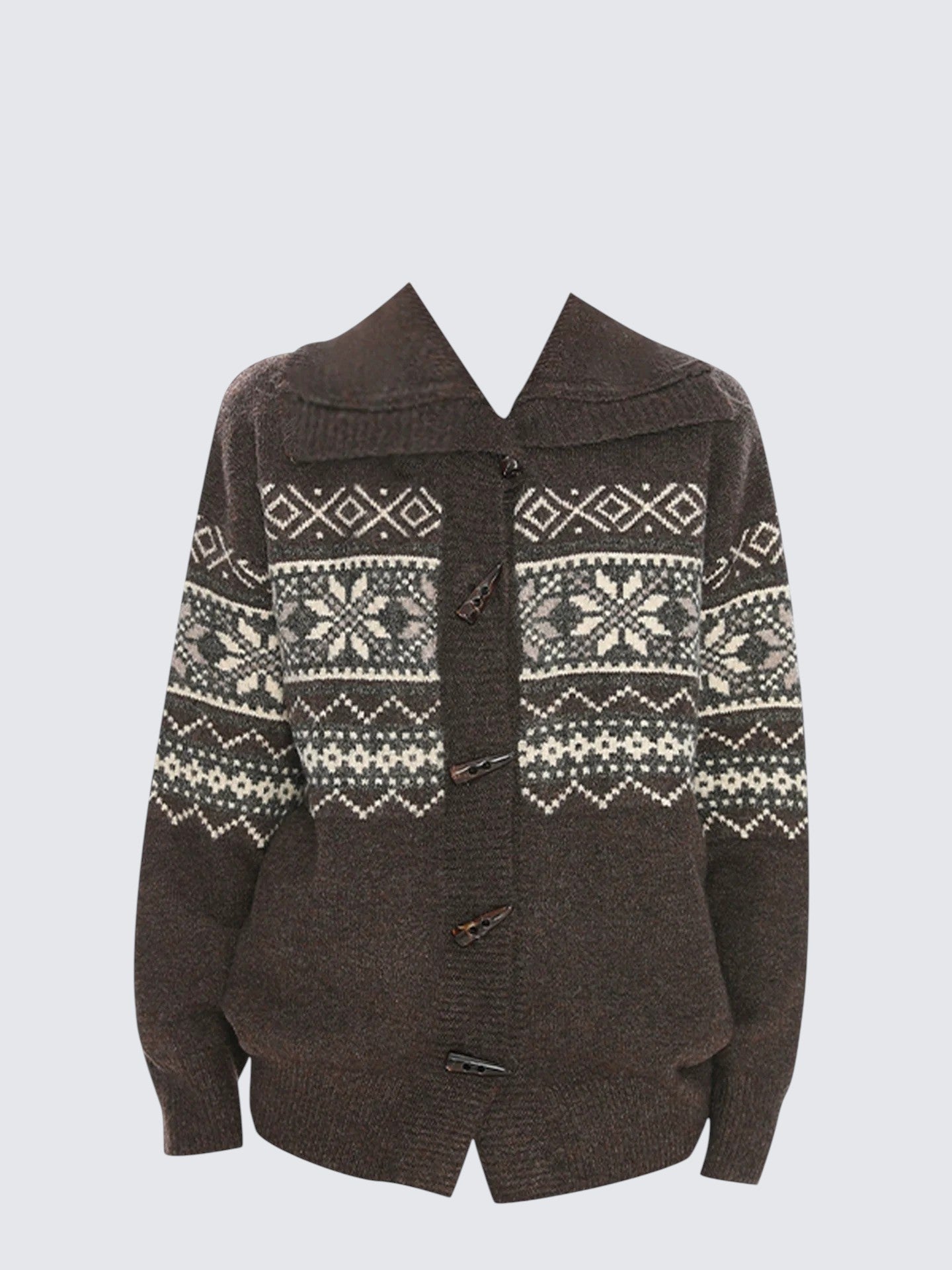 Toggle Fair Isle Knit Cardigan Women