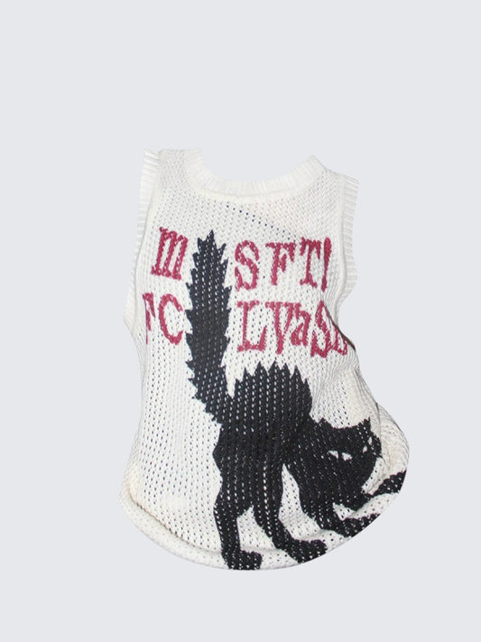 Vintage Letter Knit Vest