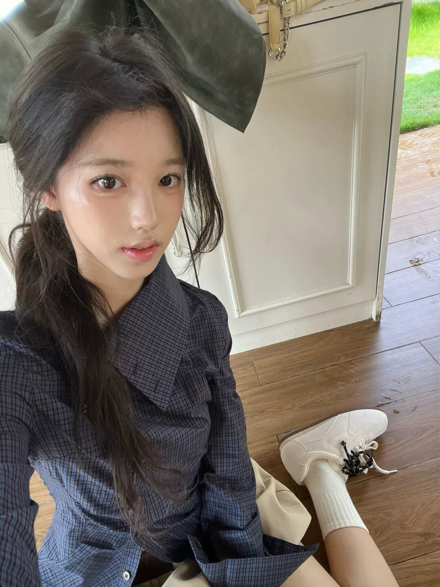 Academy Navy Asymmetric Long Sleeve Shirt for Early Autumn