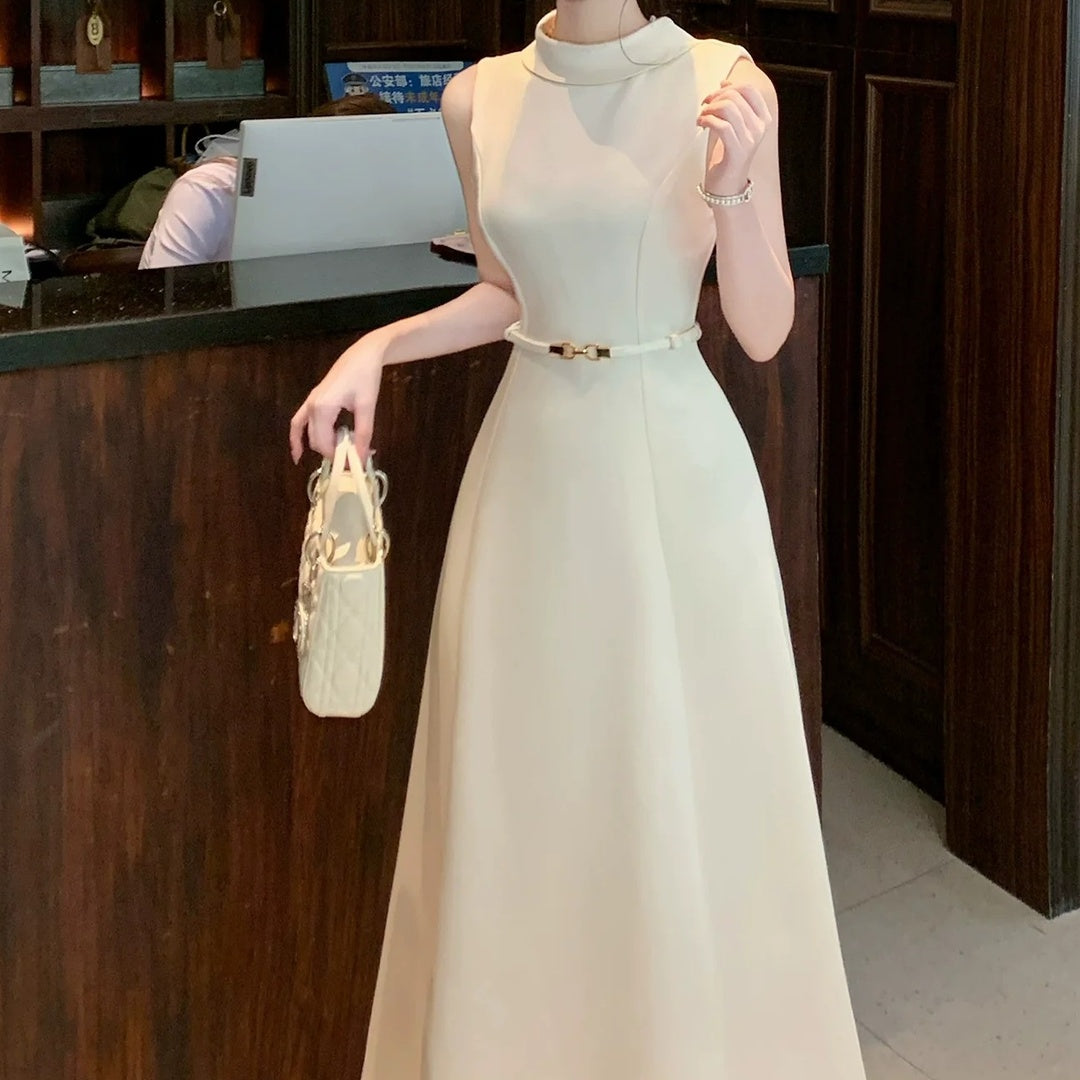 French Hepburn White Gown Dress – Luxury Evening Dress