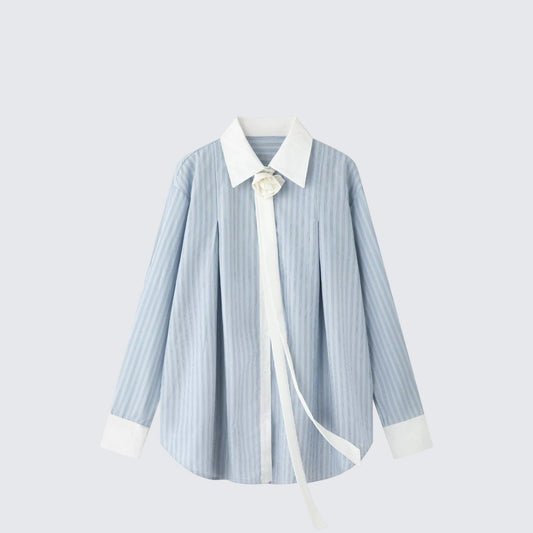 Blue Striped Loose Vintage Shirt