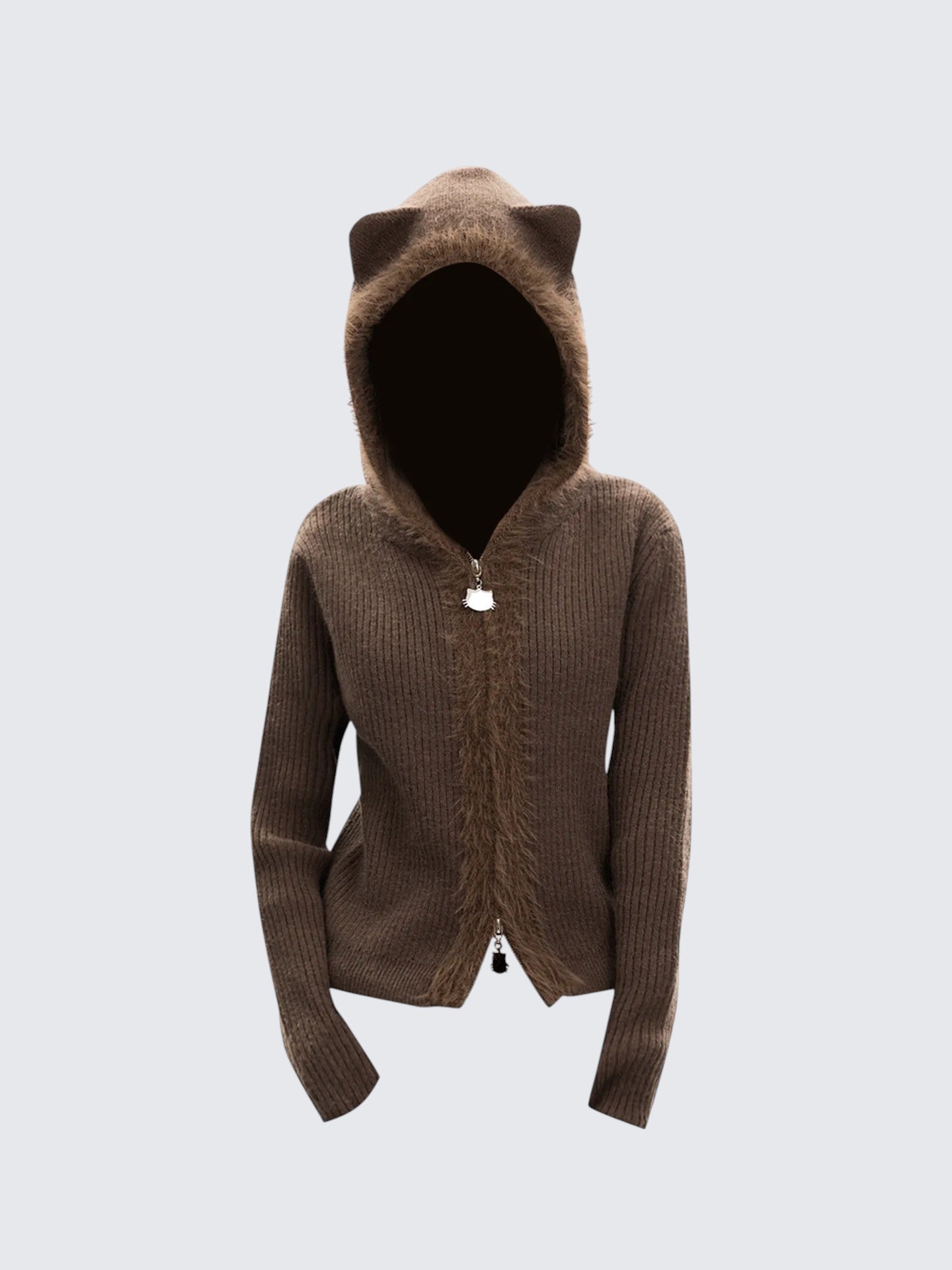 Vintage Bear Ear Knit Hoodie