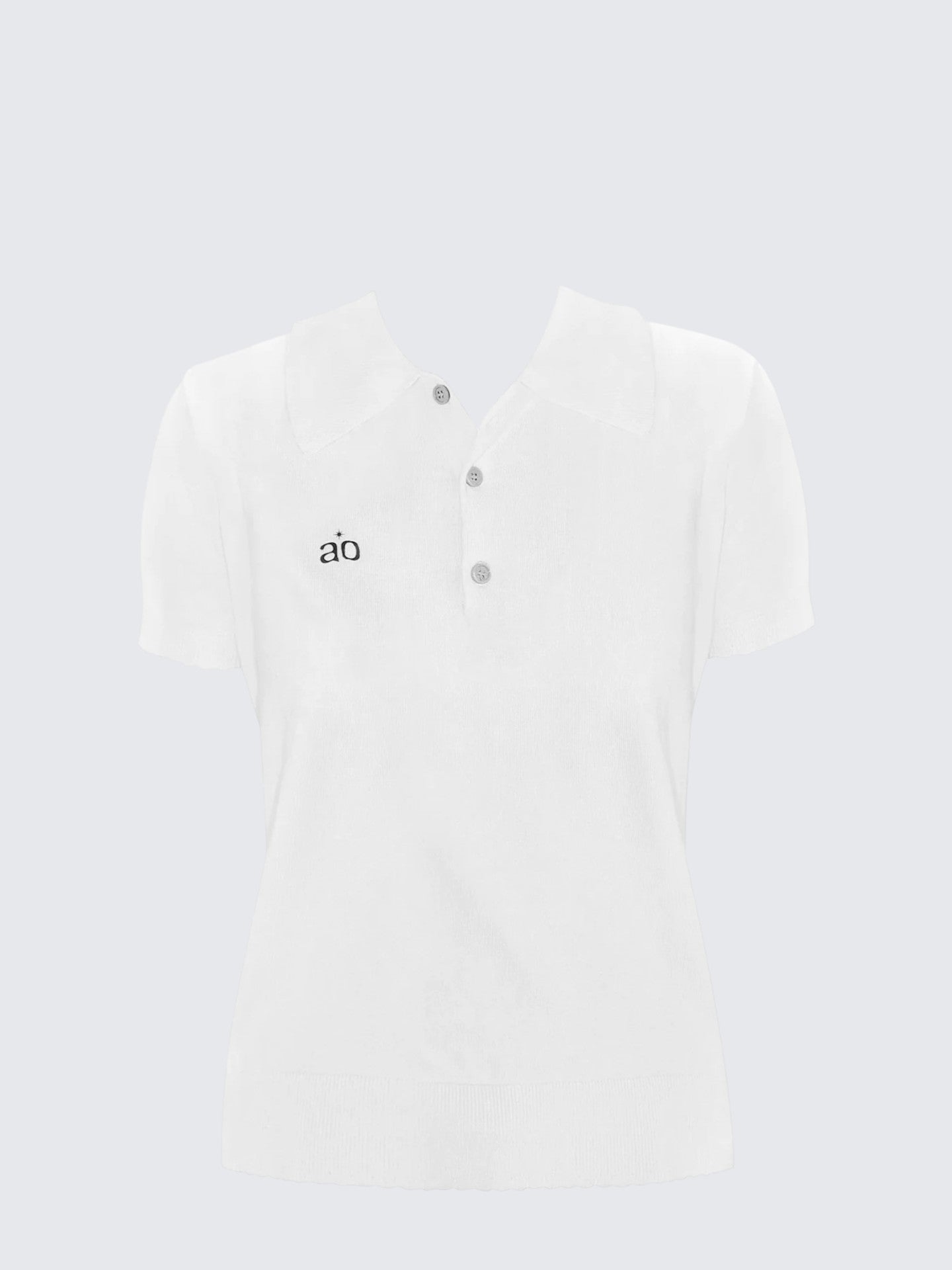 Polo Collar Short Sleeve Knit Tee