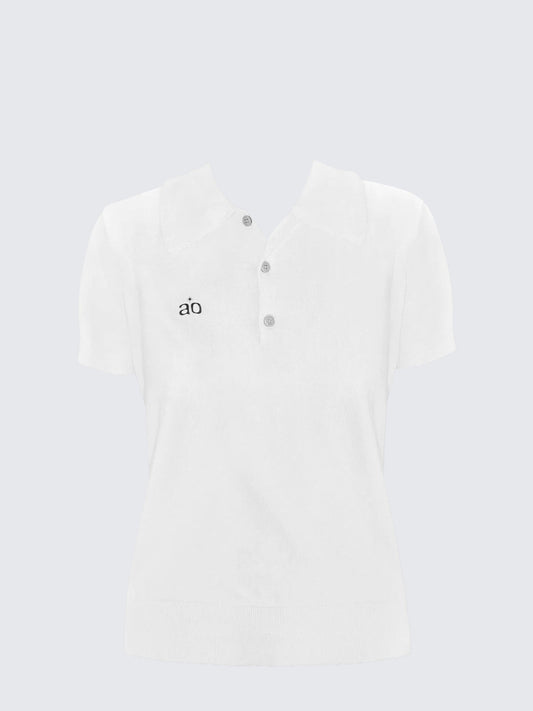 Polo Collar Short Sleeve Knit Tee