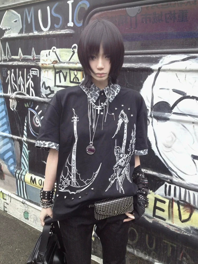 Y2K Leopard Polo Tee