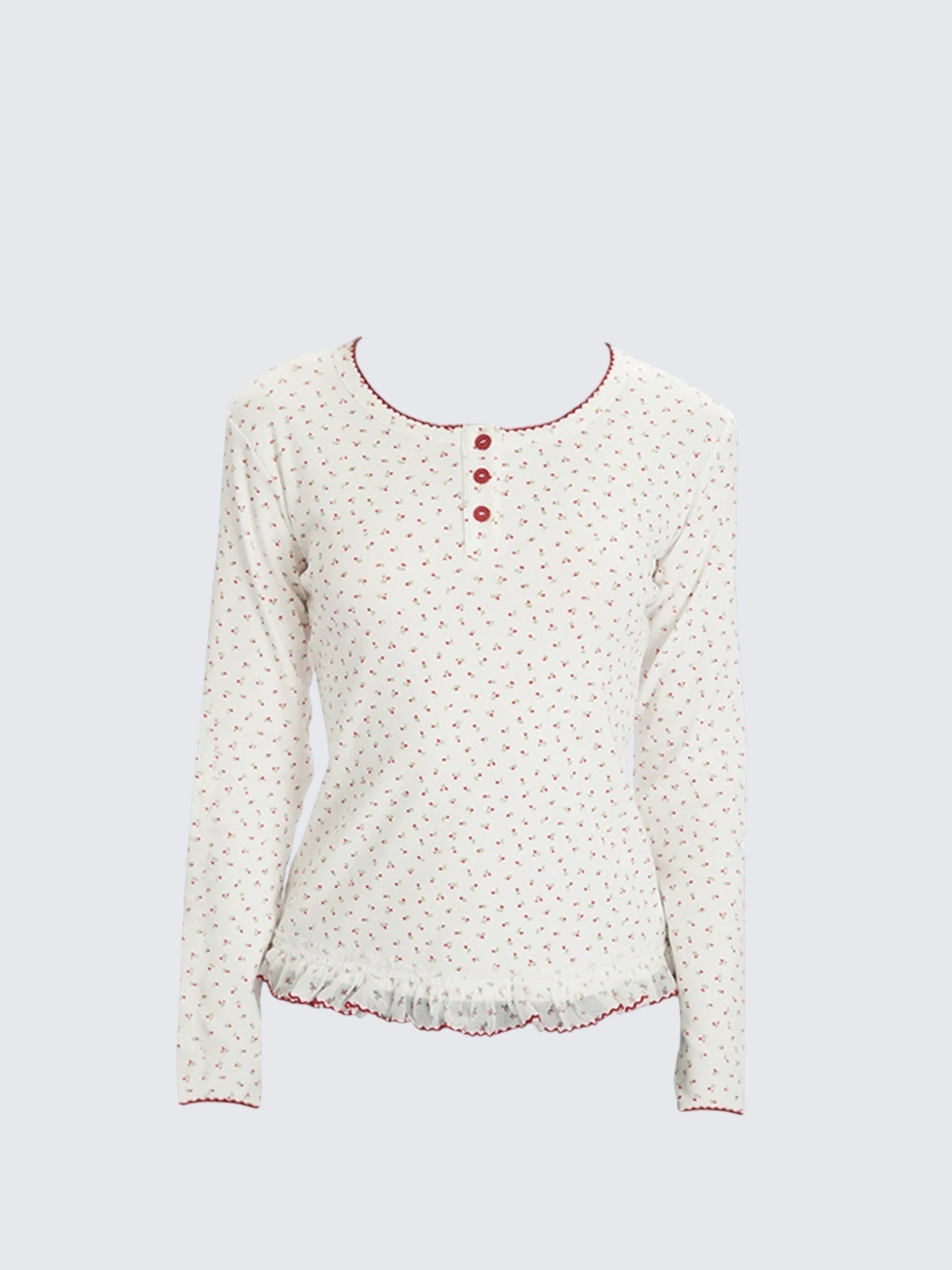 Korean Floral Lace Long Sleeve T-shirt