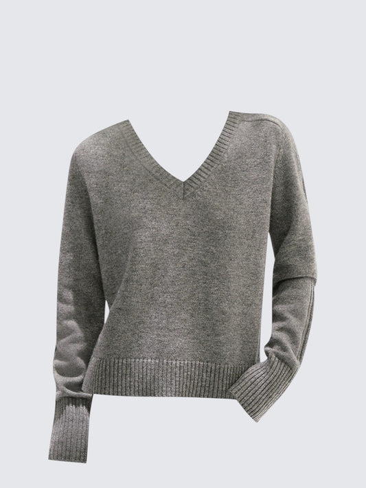 V Neck Short Knit Sweater Women