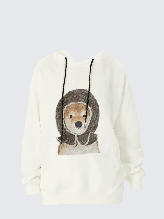 American Creative Puppy Print Hoodie