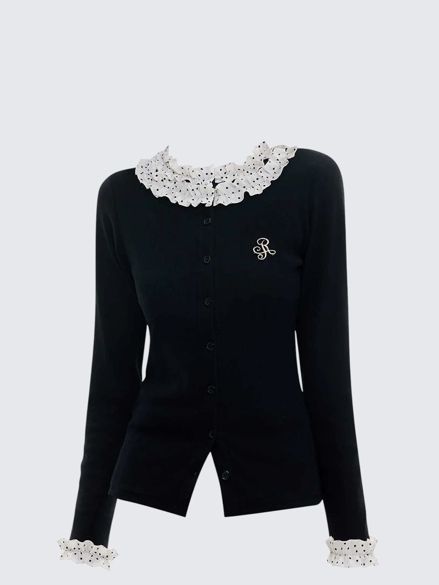 Vintage Black Polka Dot Knit Tee