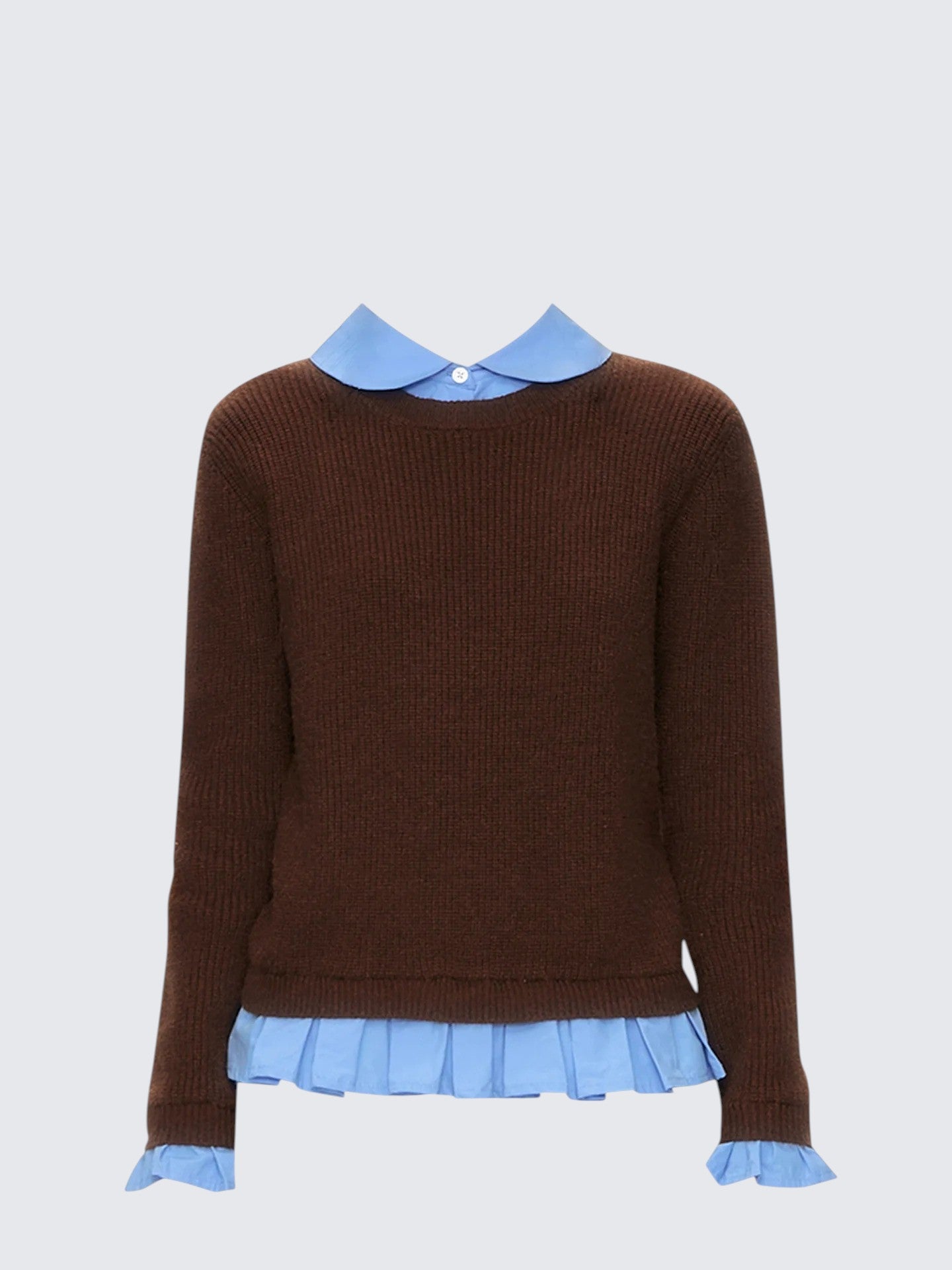 Vintage Lace Layered Polo Knit