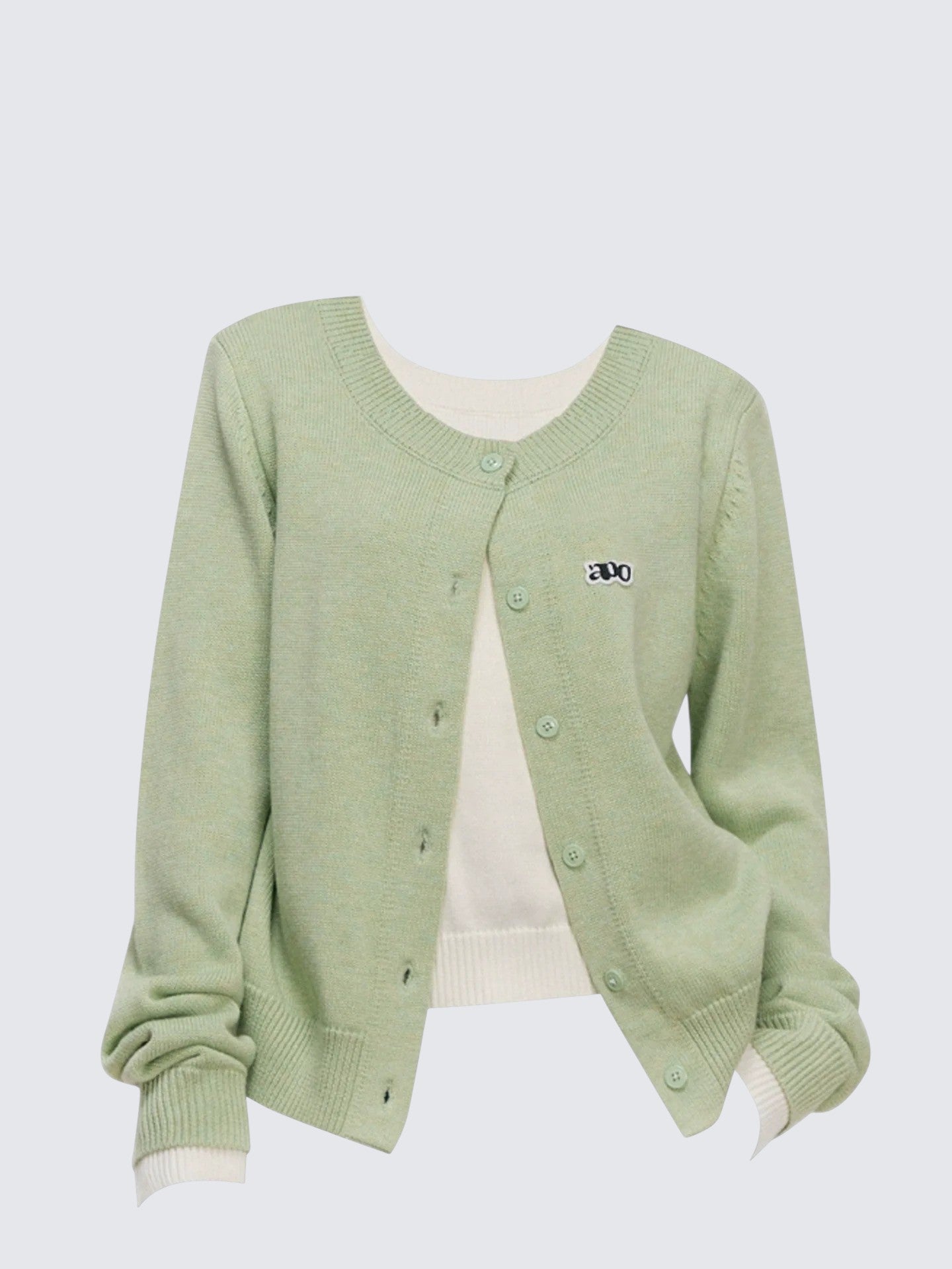 Fake Two Piece Round Neck Sweater Women