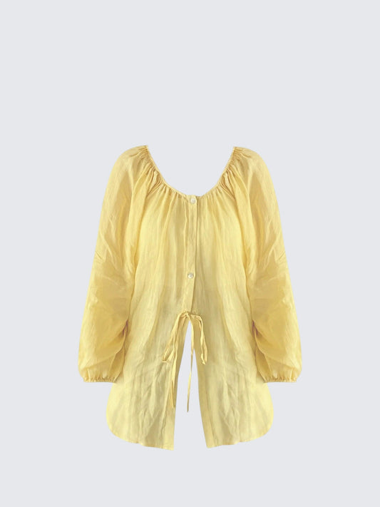 Yellow Lantern Sleeve Top Women