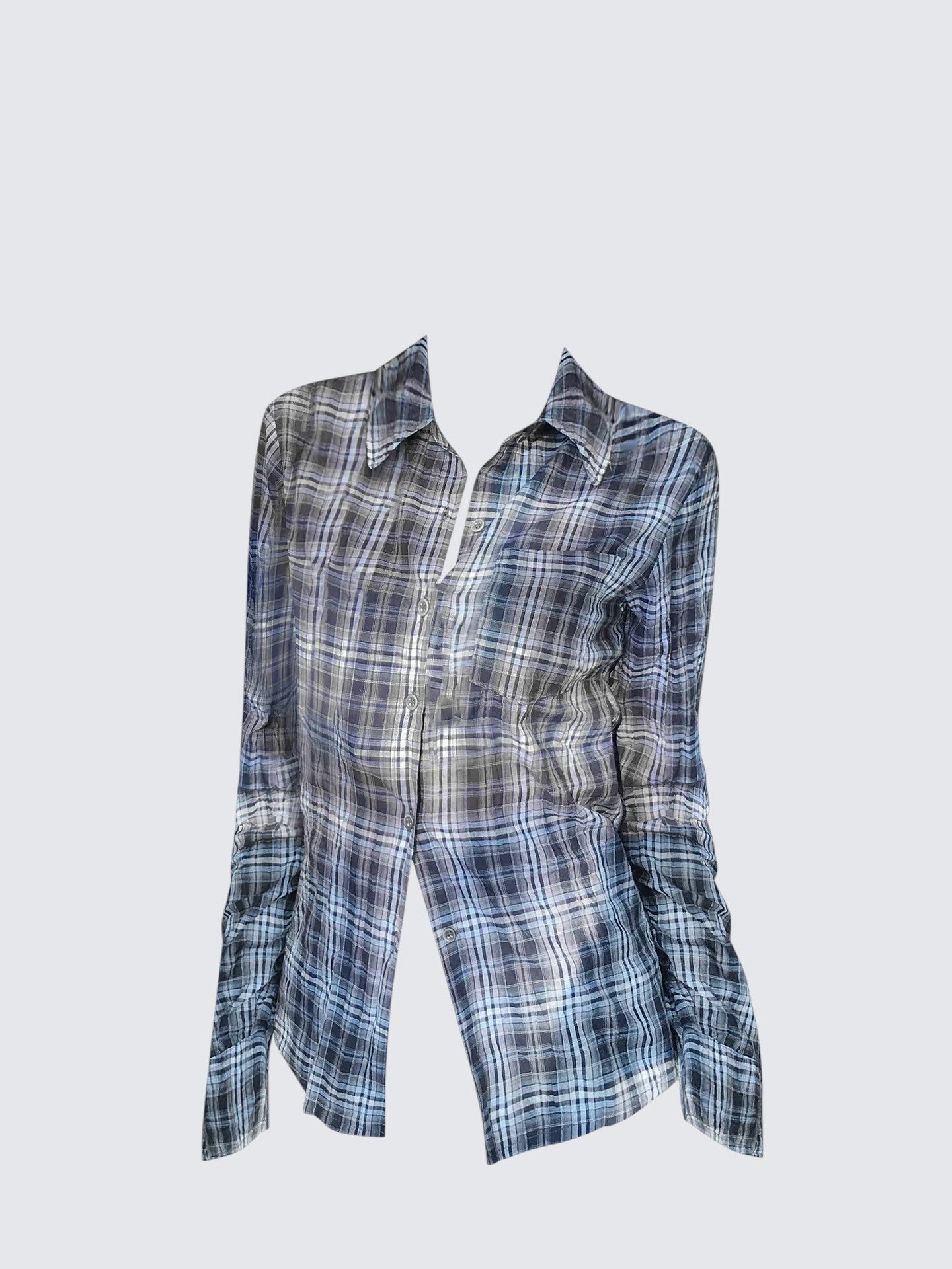 Blue Plaid Shirt Women