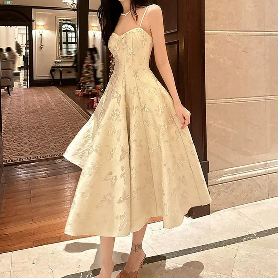 French Embroidered Butterfly Luxury Mini Gown Dress