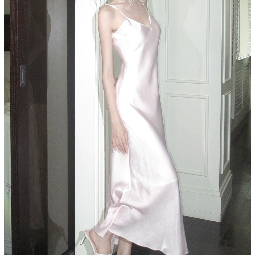 French Pink Asymmetrical Mermaid Gown Dress – Elegant Evening Dress