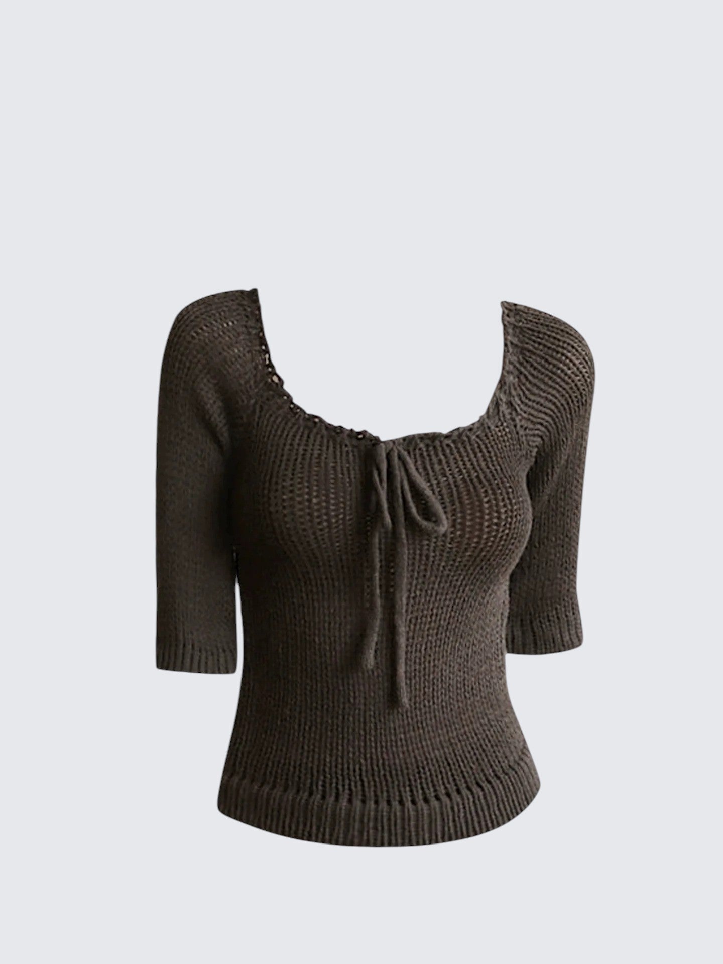 Minimalist Off Shoulder Knit T-shirt