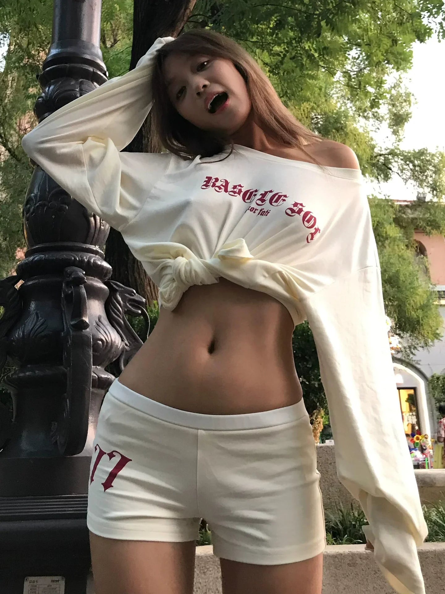 Retro Long Sleeve Loose Casual Top Y2K Streetwear