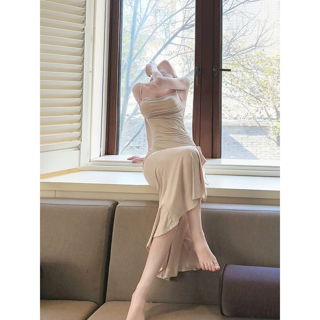 French Knitted Stretch Mermaid Gown Dress